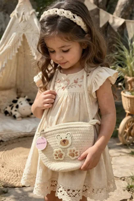Masoomiyat Cute Teddy Kids Biege Sling Bag