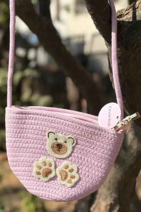 Masoomiyat Pink Crochet Sling Bag