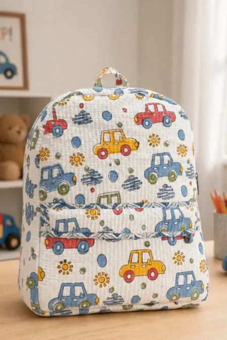 Masoomiyat Little Wheels Kids Quilted Backpack