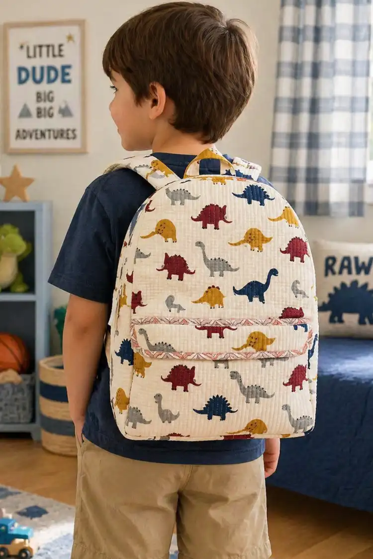 Masoomiyat Dino Adventure Kids Quilted Backpack - Image 2
